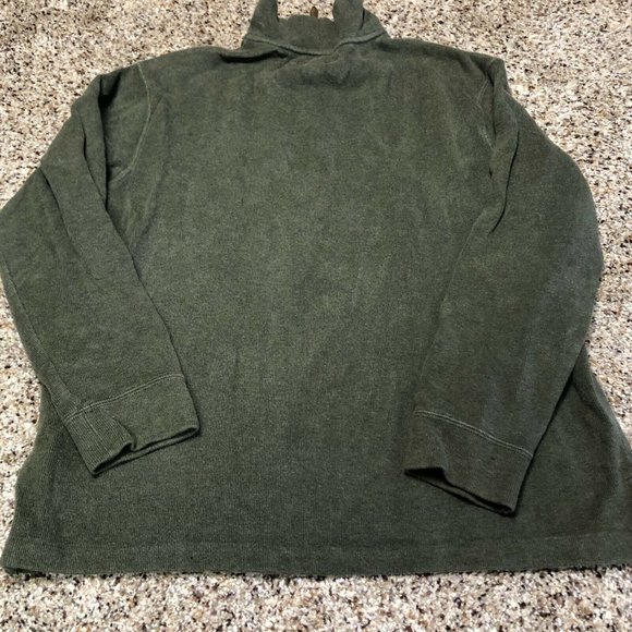 Polo Ralph Lauren Pullover Sweater Long Sleeve 1/4 Zip Size L Green 100% Cotton - Picture 6 of 7